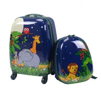 2 Pieces 12 Inch and 16 Inch Kids Carry on Suitcase Rolling Backpack School Luggage Set - Relaxacare