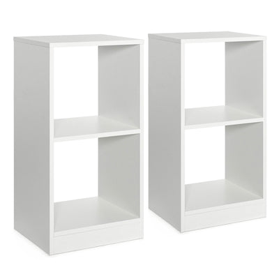 2 Pieces 2-tier Bookcase Set with Anti-toppling Device - Relaxacare
