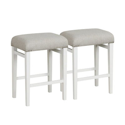 2 Pieces 24.5/29.5 Inch Backless Barstools with Padded Seat Cushions-24.5 inches - Relaxacare
