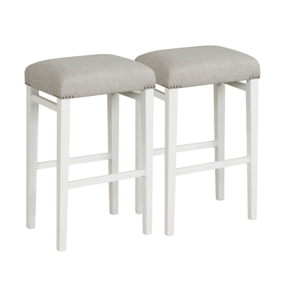 2 Pieces 24.5/29.5 Inch Backless Barstools with Padded Seat Cushions-29.5 inches - Relaxacare