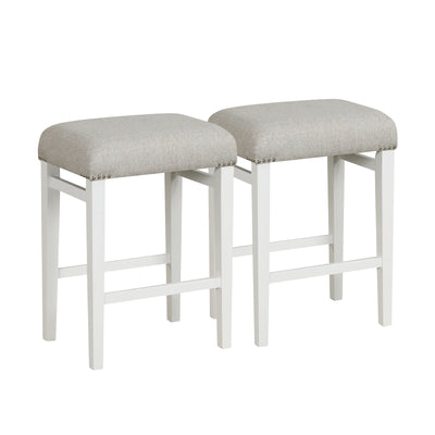 2 Pieces 24.5/29.5 Inch Backless Barstools with Padded Seat Cushions - Relaxacare