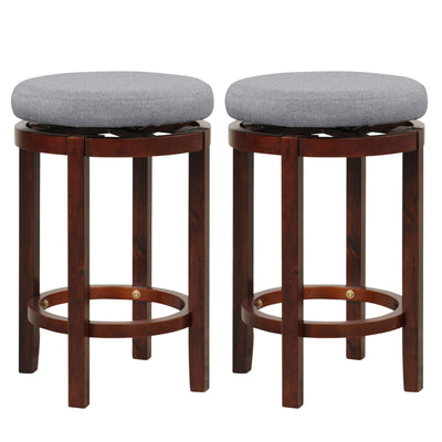 2 Pieces 26 Inch Counter Height Swivel Stool Set with Padded Cushion - Relaxacare