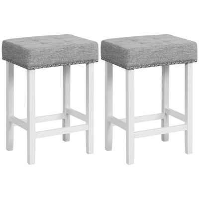 2 Pieces Counter Height Bar Stools with Sponge Padded Cushion-24.5 inches - Relaxacare