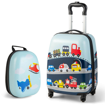 2 Pieces Kids Carry-on Luggage Set with 12 Inch Backpack - Relaxacare