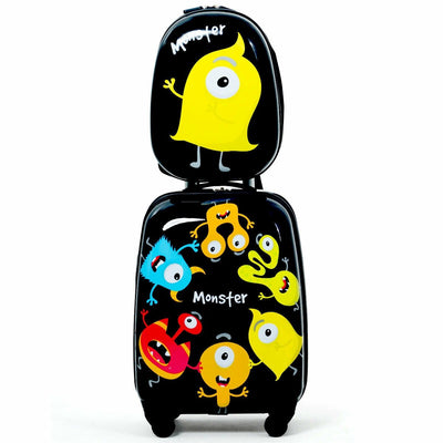 2 Pieces Kids Luggage Set 12 Inch Backpack and 16 Inch Rolling Suitcase - Relaxacare