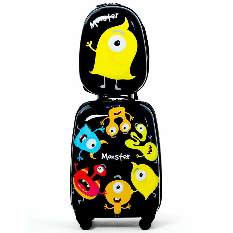 2 Pieces Kids Luggage Set 12 Inch Backpack and 16 Inch Rolling Suitcase - Relaxacare