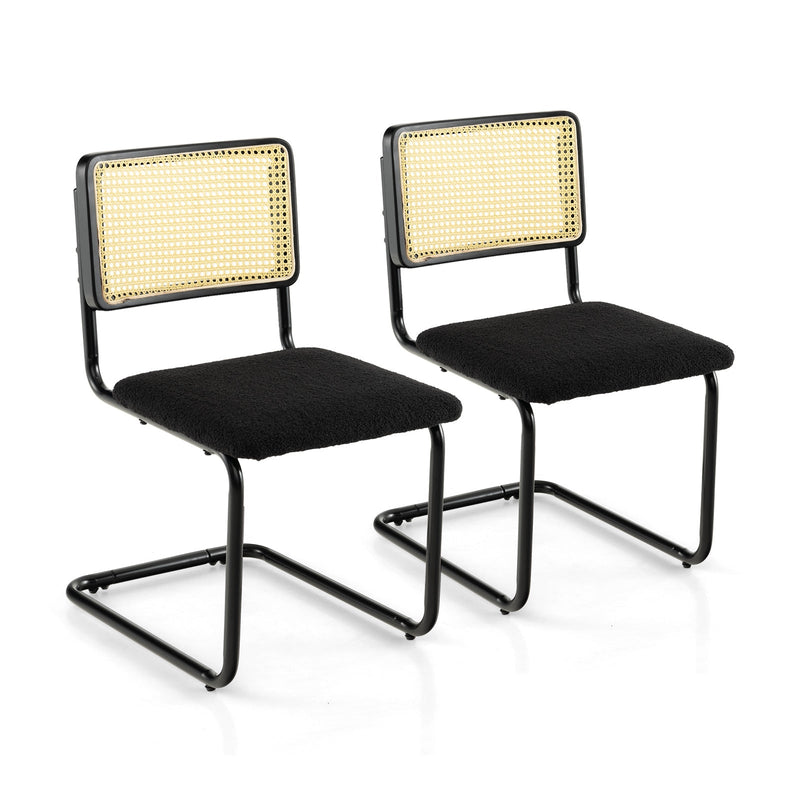 2 Pieces Mid-Century Modern Dining Chair with Cantilever Design - Relaxacare