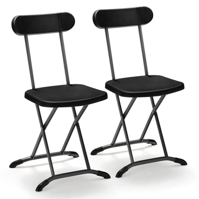 2 Pieces Outdoor Folding Chair Set with Sturdy Frame and Ergonomic Backrest - Relaxacare