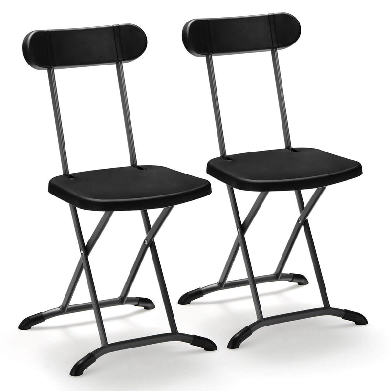 2 Pieces Outdoor Folding Chair Set with Sturdy Frame and Ergonomic Backrest - Relaxacare
