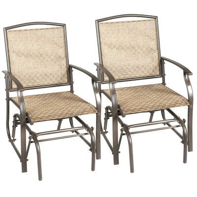 2 Pieces Patio Swing Single Glider Chair Rocking Seating - Relaxacare