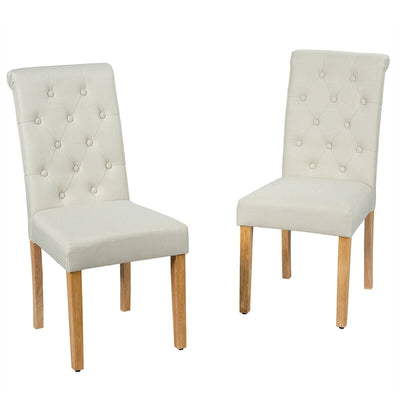 2 Pieces Tufted Dining Chair Set with Adjustable Anti-Slip Foot Pads - Relaxacare