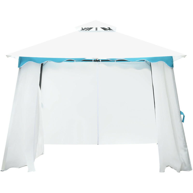 2-Tier 10 x 10 Feet Patio Gazebo Canopy Tent with Side Walls - Relaxacare