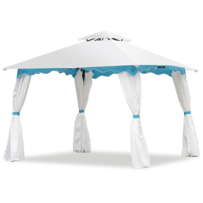 2-Tier 10' x 10' Patio Gazebo Canopy Tent w/ Side Walls - Relaxacare