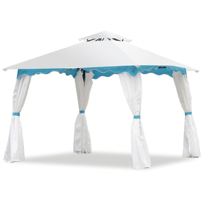2-Tier 10' x 10' Patio Gazebo Canopy Tent w/ Side Walls - Relaxacare