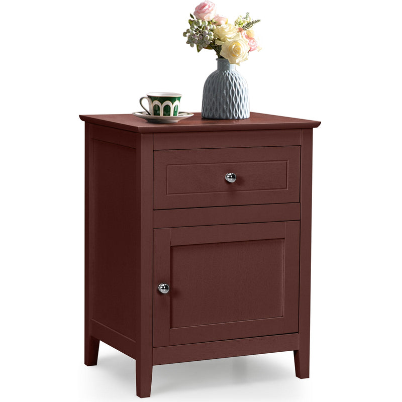 2-Tier Accent Table with Spacious Tabletop-Dark Brown - Relaxacare