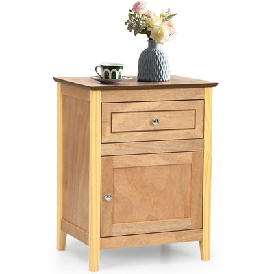 2-Tier Accent Table with Spacious Tabletop-Natural - Relaxacare