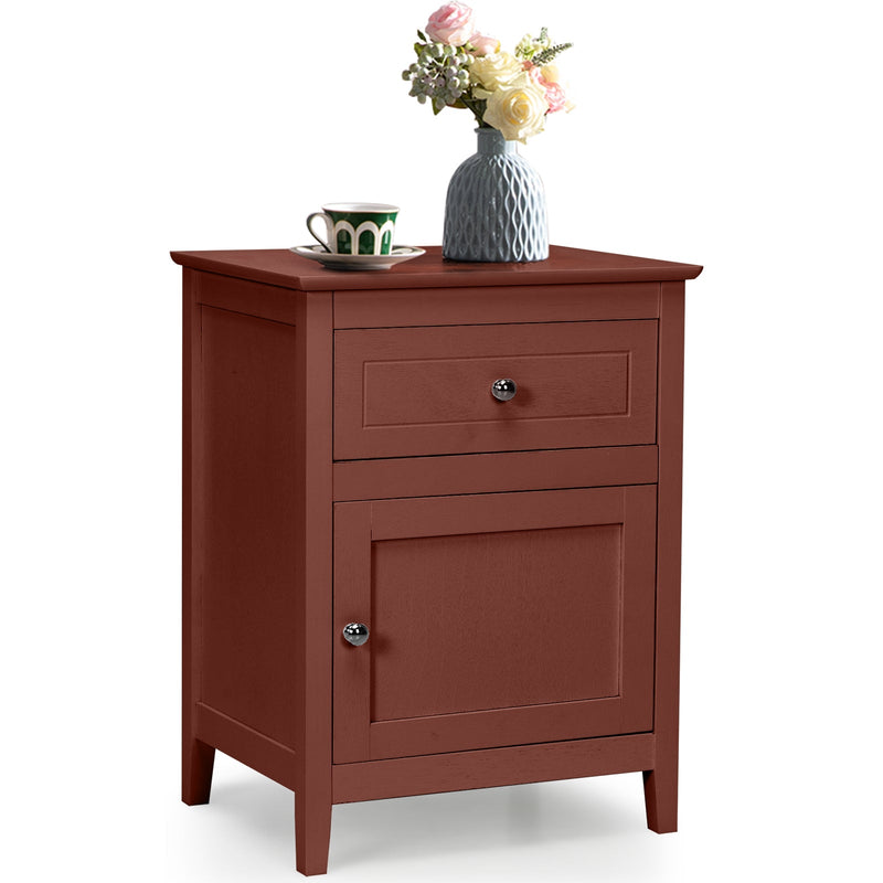 2-Tier Accent Table with Spacious Tabletop-Walnut - Relaxacare
