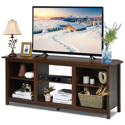 2-Tier Entertainment Media Console Center-Brown - Relaxacare