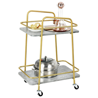 2-tier Kitchen Rolling Cart with Steel Frame and Lockable Casters - Relaxacare