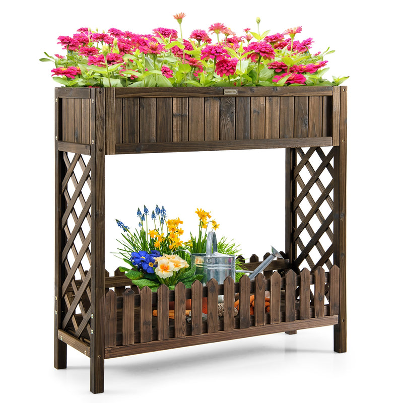 2-Tier Wood Raised Garden Bed for Vegetable and Fruit - Relaxacare