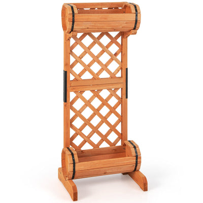 2-Tier Wooden Raised Garden Bed with Trellis - Relaxacare