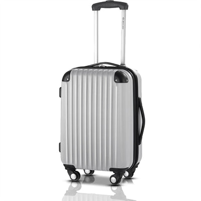 20-Inch ABS Carry On Luggage Travel Bag Trolley Suitcase 8 color-Gray - Relaxacare