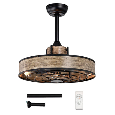 20 Inch Caged Ceiling Fan with Light and 3 Wind Speeds - Relaxacare