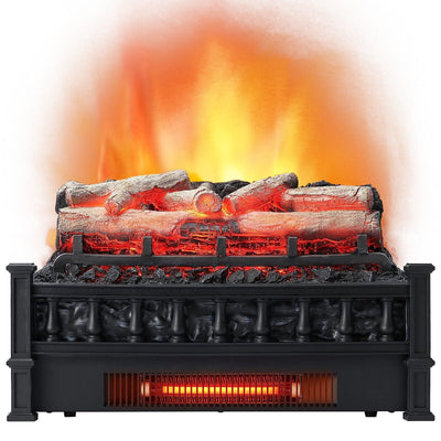 20 Inch Electric Fireplace Heater with Realistic Birchwood Ember Bed - Relaxacare