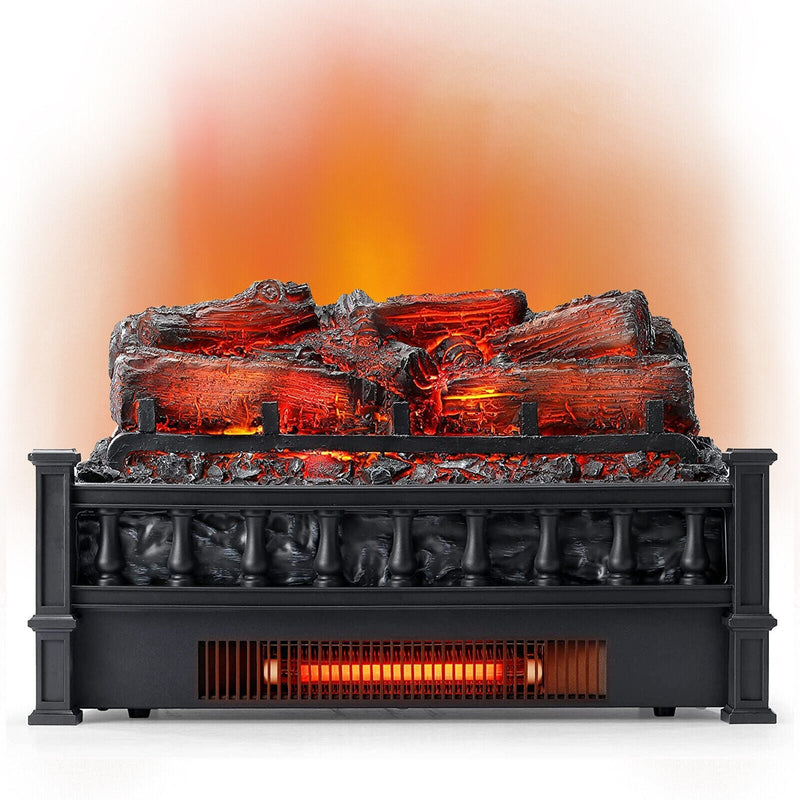 20 Inch Electric Fireplace Heater with Realistic Pinewood Ember Bed - Relaxacare