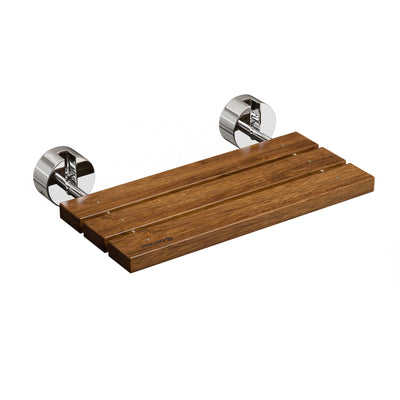 20 Inch Wall Mounted Teak Wood Folding Shower Bath Seat - Relaxacare