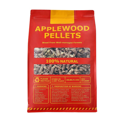 20 Pounds Apple Wood Pellets 100% All-Natural for Pellet Grills - Relaxacare
