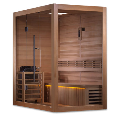 2023 Golden Designs "Forssa Edition" 3-4 Person Indoor Traditional Steam Sauna (GDI-7203-01) - Canadian Red Cedar Interior - Relaxacare