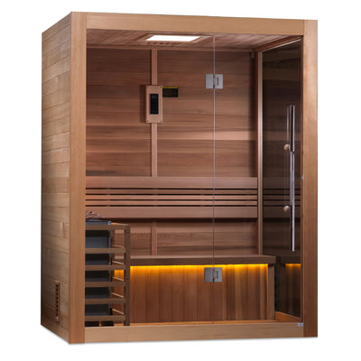 2023 Golden Designs "Hanko Edition" 2-3 Person Indoor Traditional Steam Sauna (GDI-7202-01) - Canadian Red Cedar Interior - Relaxacare