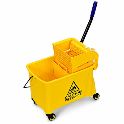 21 Quart Mop Bucket Side Press Wringer on Wheels With Panel - Relaxacare