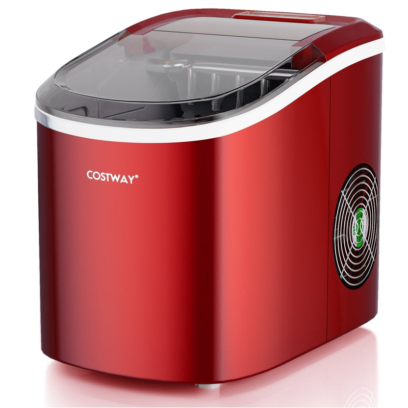 2.2 L Portable Ice Cube Maker with Bullet Shaped Ice Cube-Red - Relaxacare