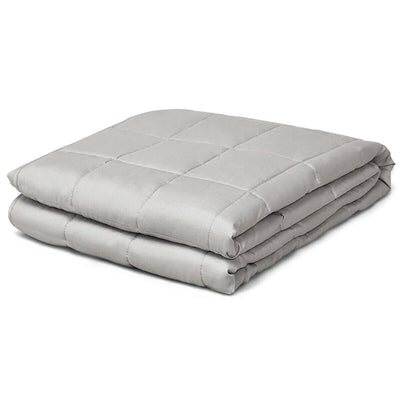 22 lbs Weighted Blankets 100% Cotton with Glass Beads-Light Gray - Relaxacare