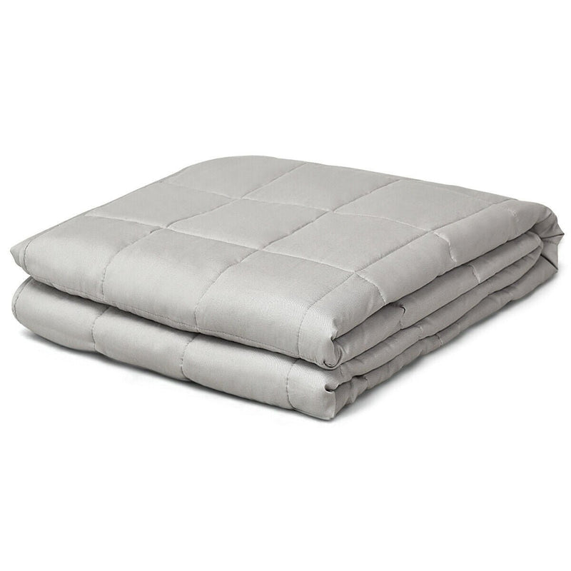 22 lbs Weighted Blankets 100% Cotton with Glass Beads-Light Gray - Relaxacare