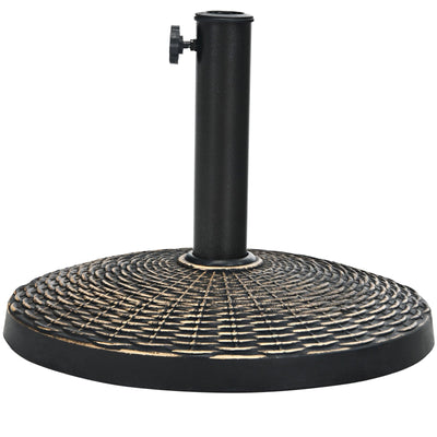 22Lbs Patio Resin Umbrella Base with Wicker Style for Outdoor Use - Relaxacare