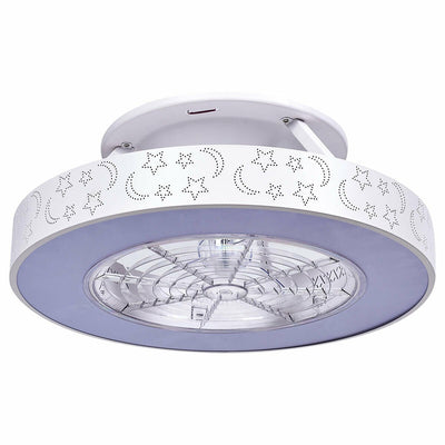 23 Inch Ceiling Fan with LED Light and Remote Control-White - Relaxacare