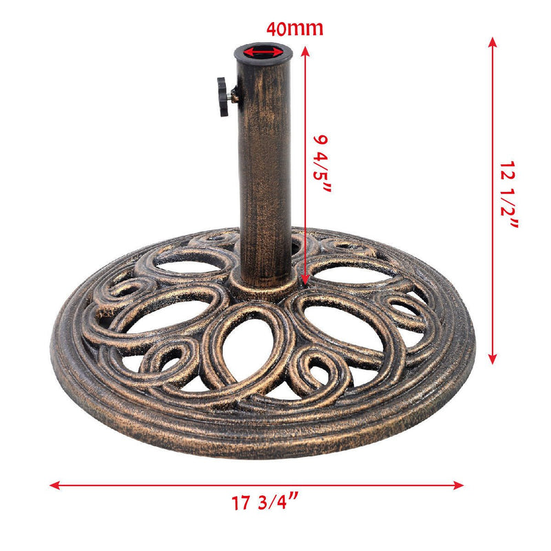 23-lbs 17 3/4 Inch Round Umbrella Base Stand - Relaxacare