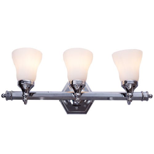 24 Inch 3-Light LED Vanity Fixture Polished Chrome Wall Sconces - Relaxacare