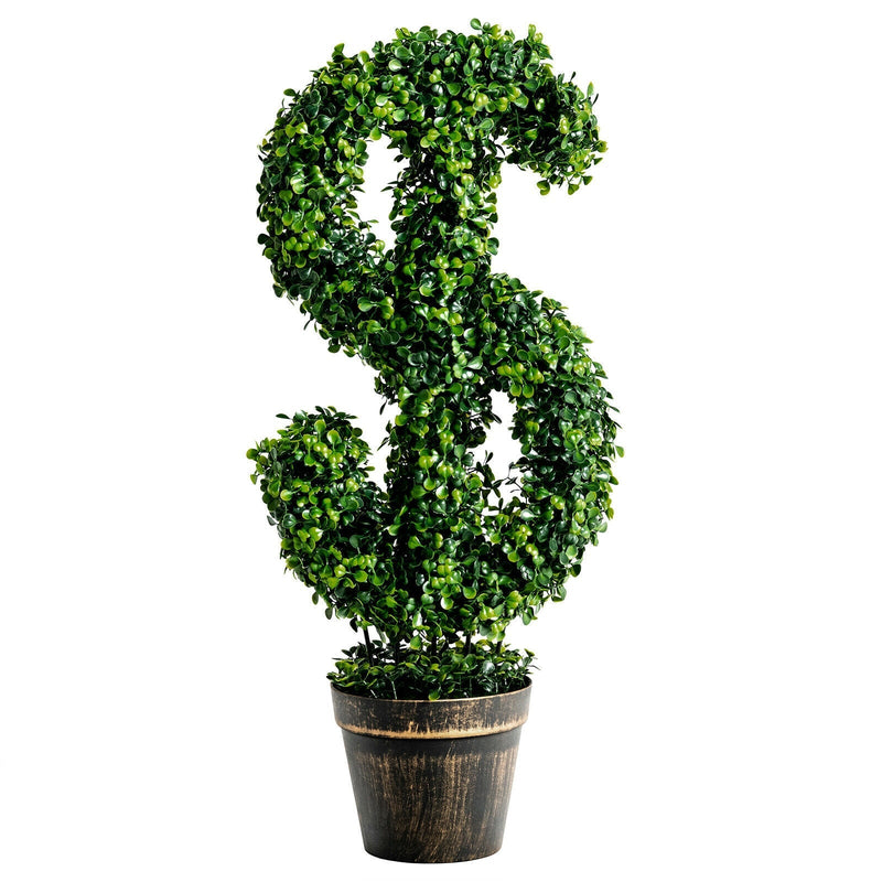24 Inch Artificial Boxwood Topiary Faux Decorative Indoor Outdoor Tree - Relaxacare
