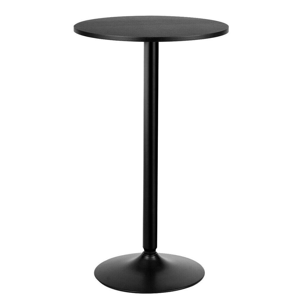 24 Inch Bistro Pub Table Round Bar Height Cocktail Table with Metal Ba