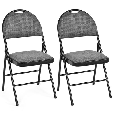2/4 Pieces Padded Folding Office Chairs with Backrest-Set of 2 - Relaxacare