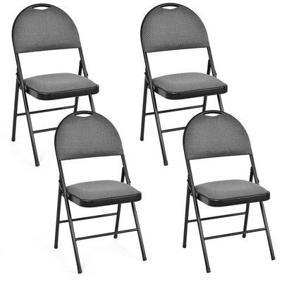 2/4 Pieces Padded Folding Office Chairs with Backrest-Set of 4 - Relaxacare