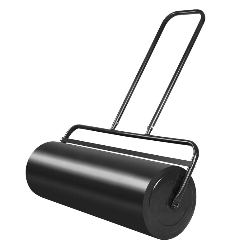 24 x 13 Inch Tow Lawn Roller Water Filled Metal Push Roller-Black - Relaxacare