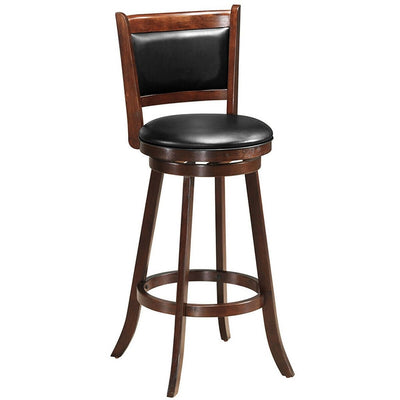 24/29 Inch Wooden Upholstered Swivel Counter Height Stool Dining Chair - Relaxacare