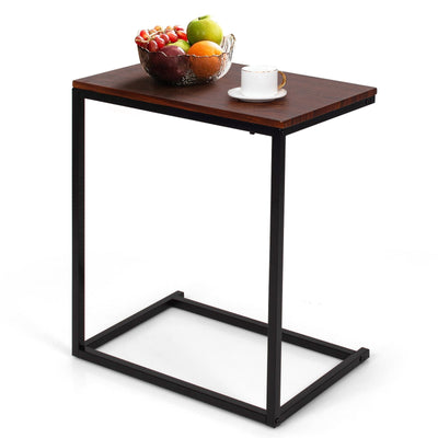 26 Inch Beside Sofa Laptop Holder End Stand Desk-Dark Brown - Relaxacare