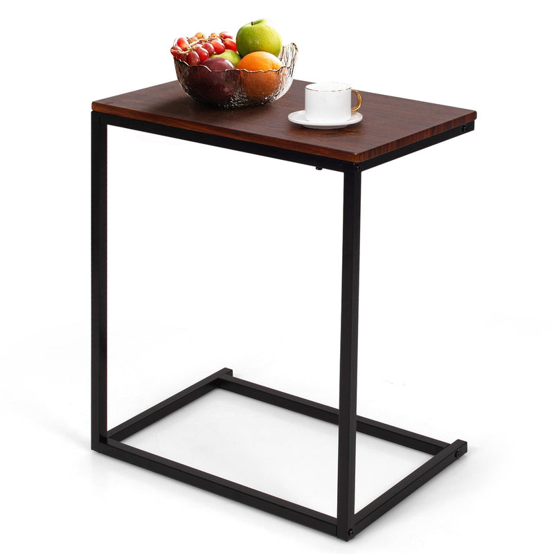 26 Inch Beside Sofa Laptop Holder End Stand Desk-Dark Brown - Relaxacare