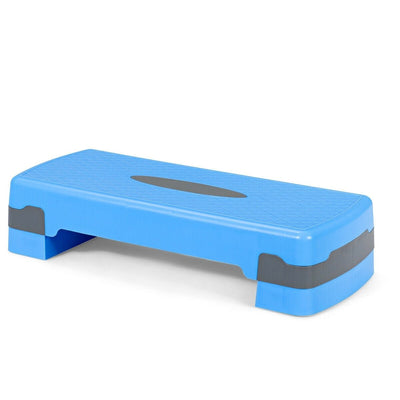 26 Inch Height Adjustable Aerobic Exercise Step Deck with Non-Slip Surface-Blue - Relaxacare